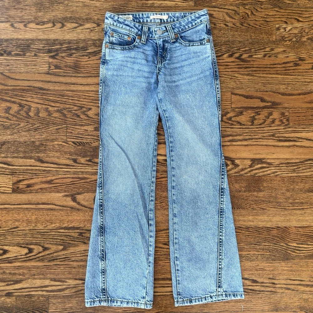 Levi's Women's Noughties Bootcut Jeans Denim Flap Pockets Low Rise Big E Size 24